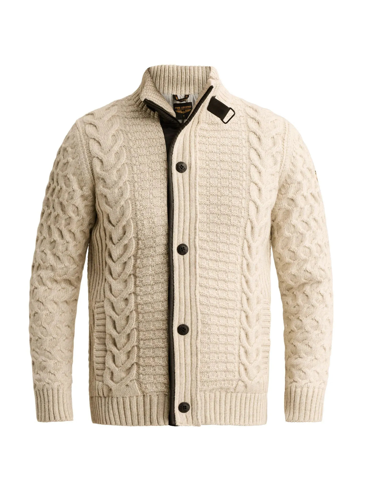 Strickjacke mit Stehkragen