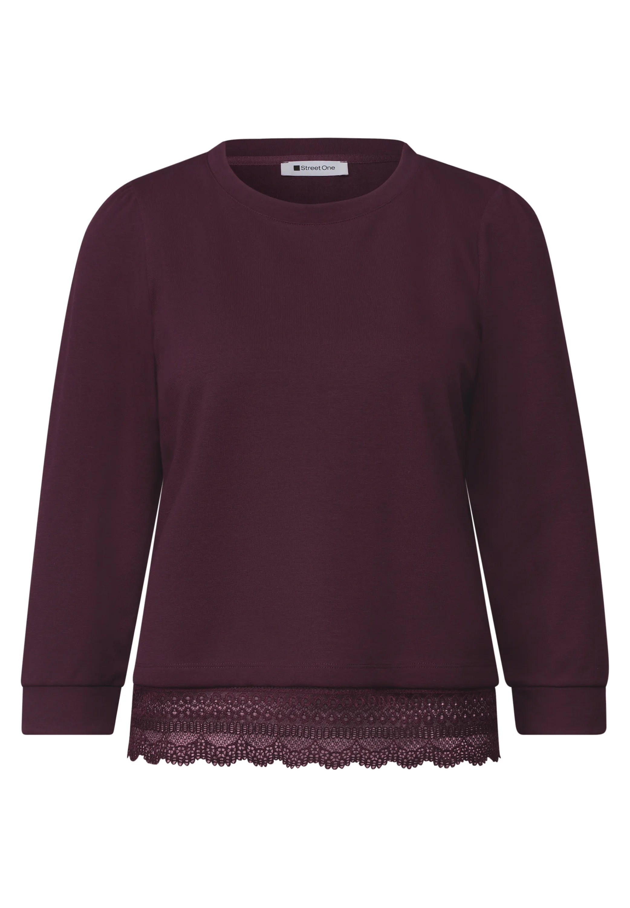 Langarmshirt mit Spitzendetail