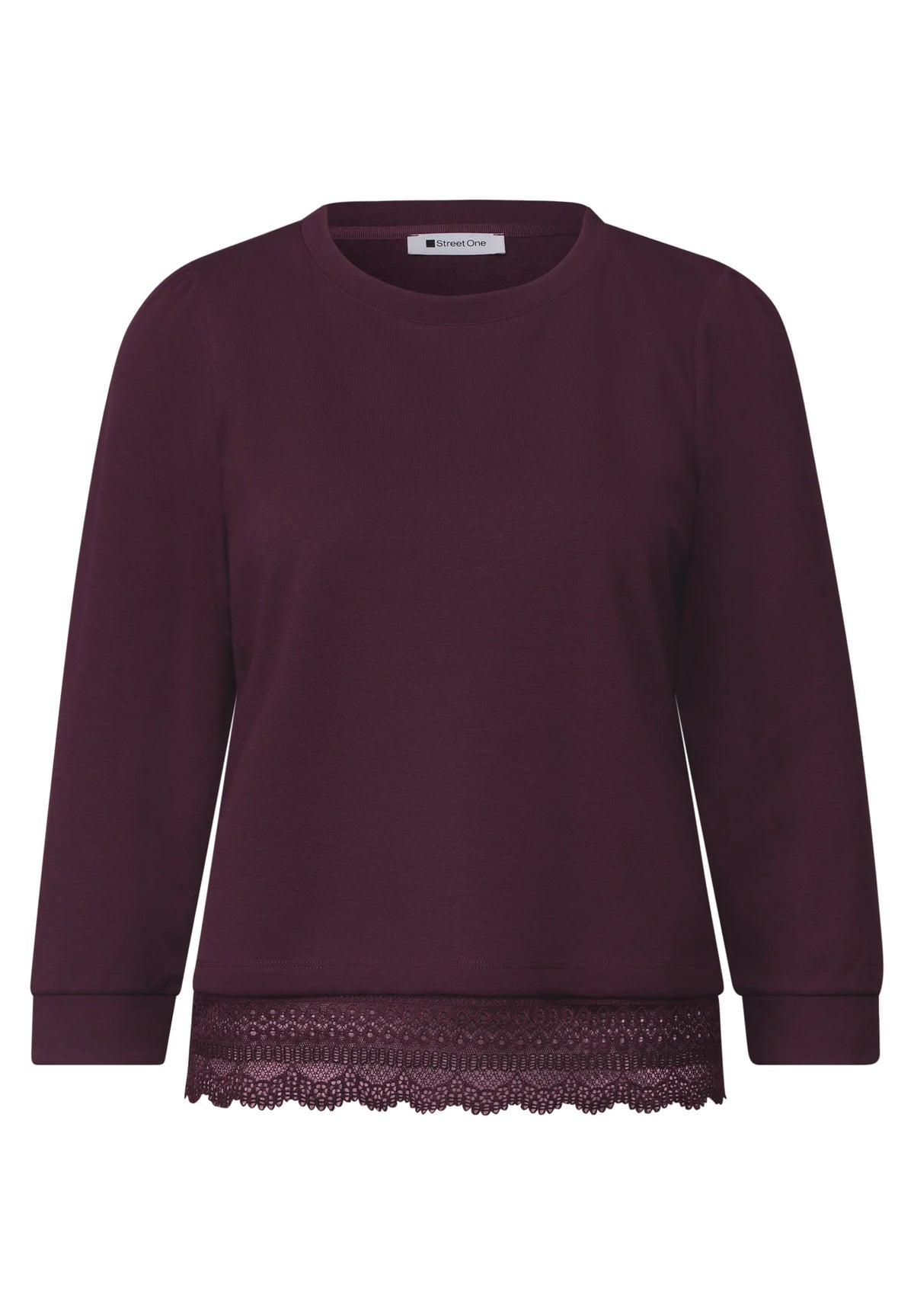 Langarmshirt mit Spitzendetail