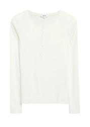 Langarmshirt mit Knopfleiste