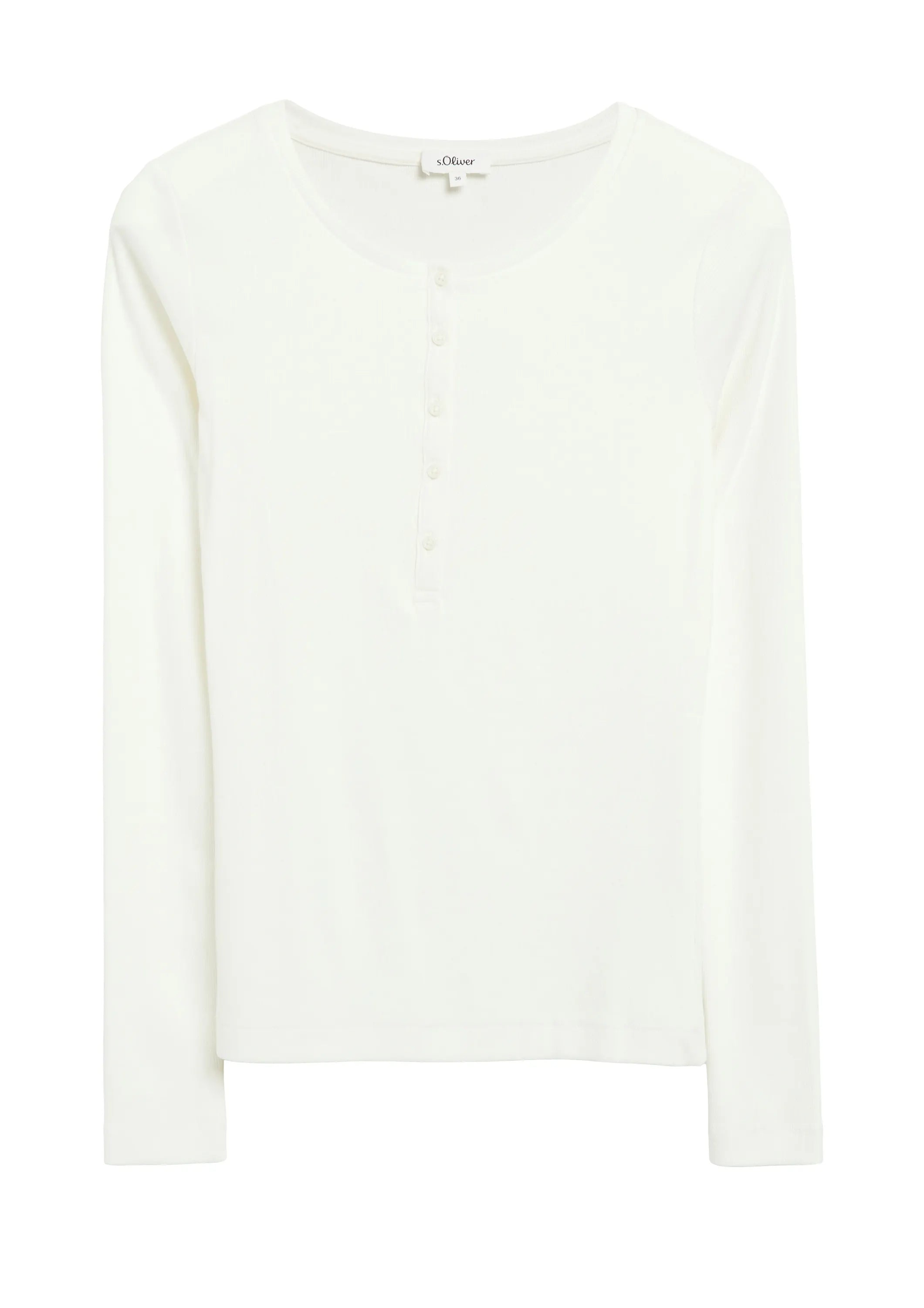 Langarmshirt mit Knopfleiste