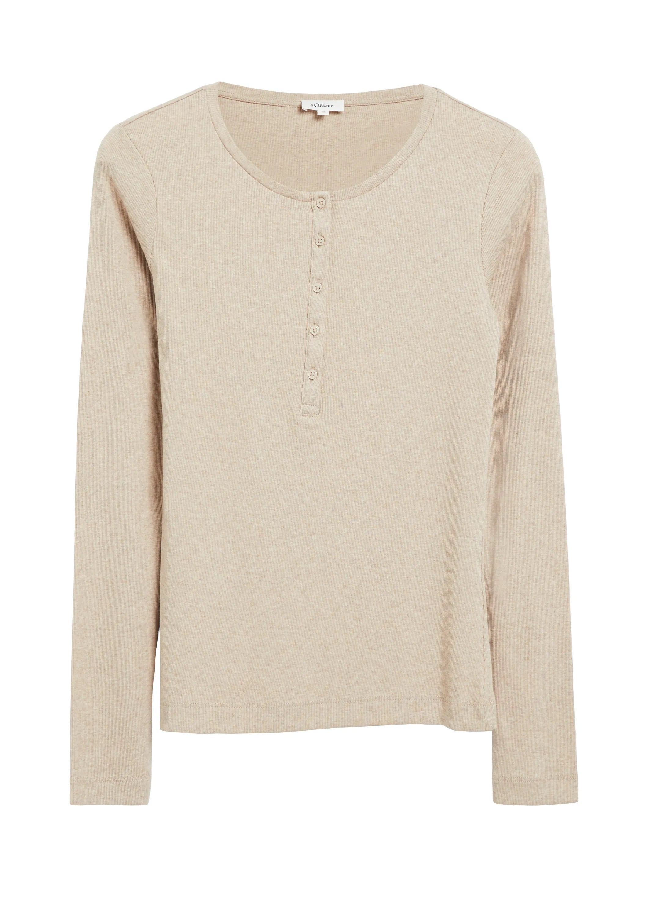 Langarmshirt mit Knopfleiste