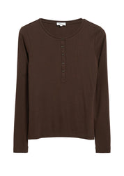 Langarmshirt mit Knopfleiste