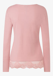 Langarmshirt mit Spitzensaum