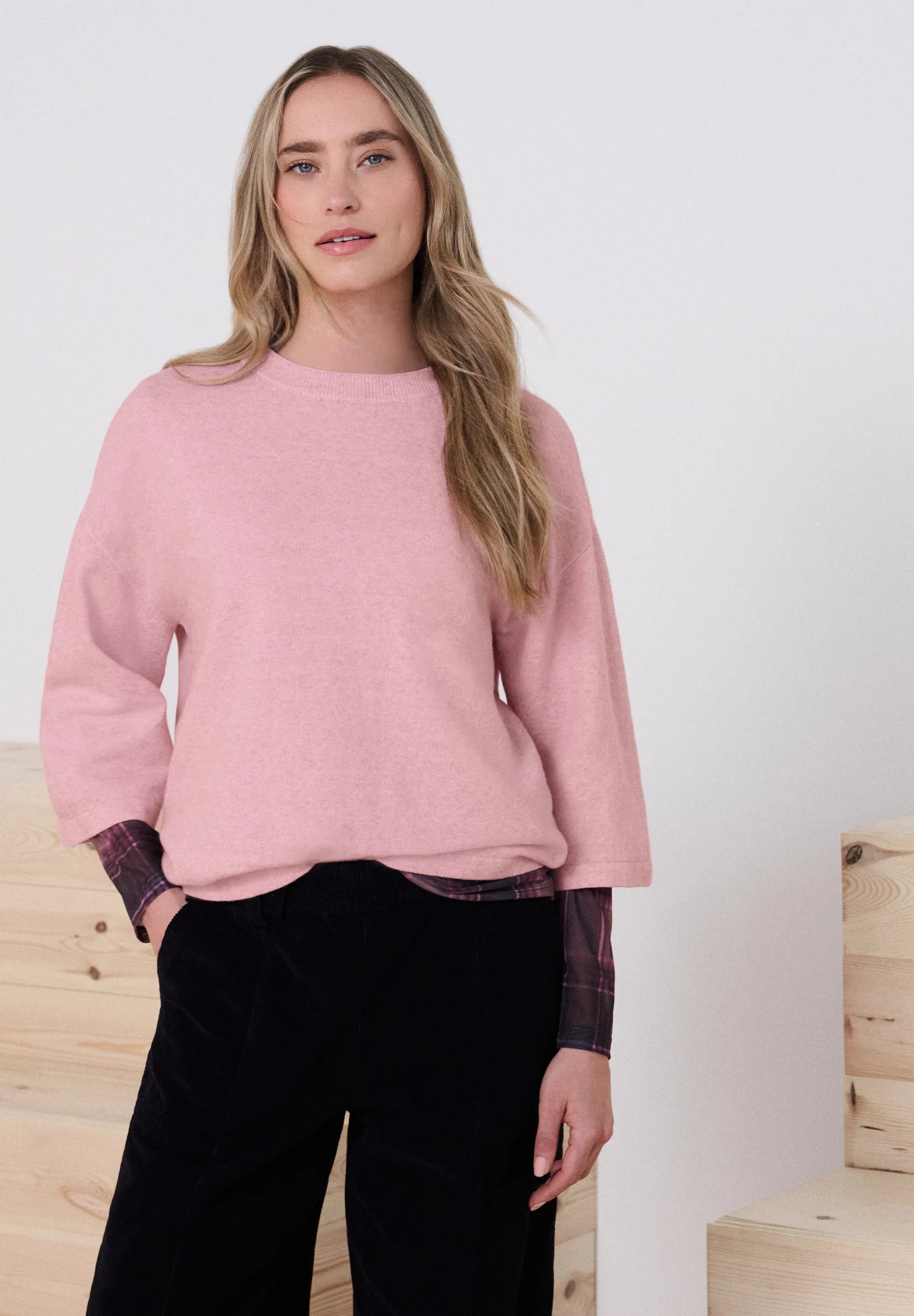 Strickshirt mit 3/4-Arm