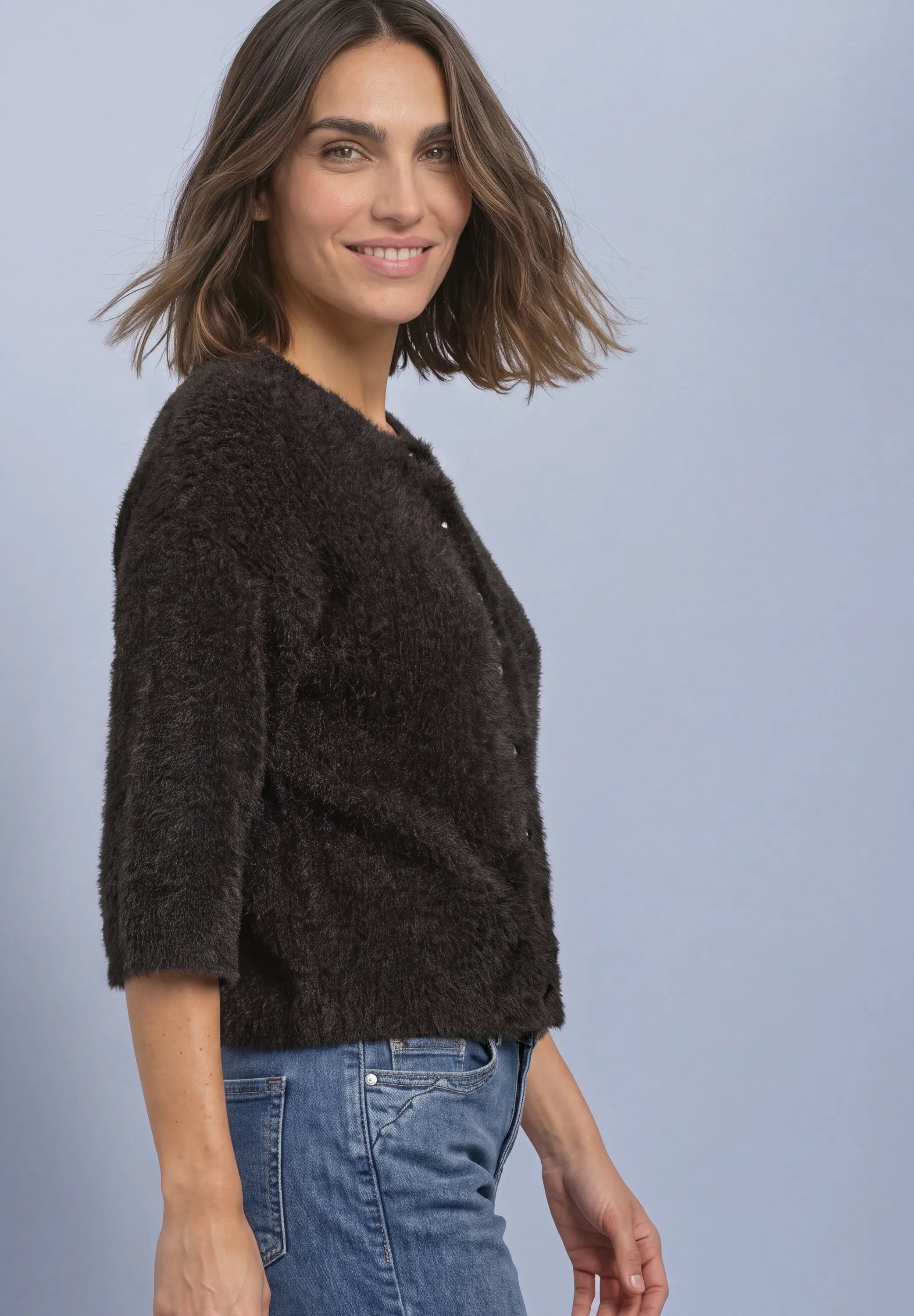 Strickcardigan aus Baumwollmix