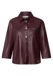 Hemdbluse in Leder-Optik