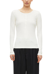 Langarmshirt mit Knopfleiste