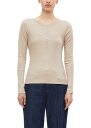Langarmshirt mit Knopfleiste