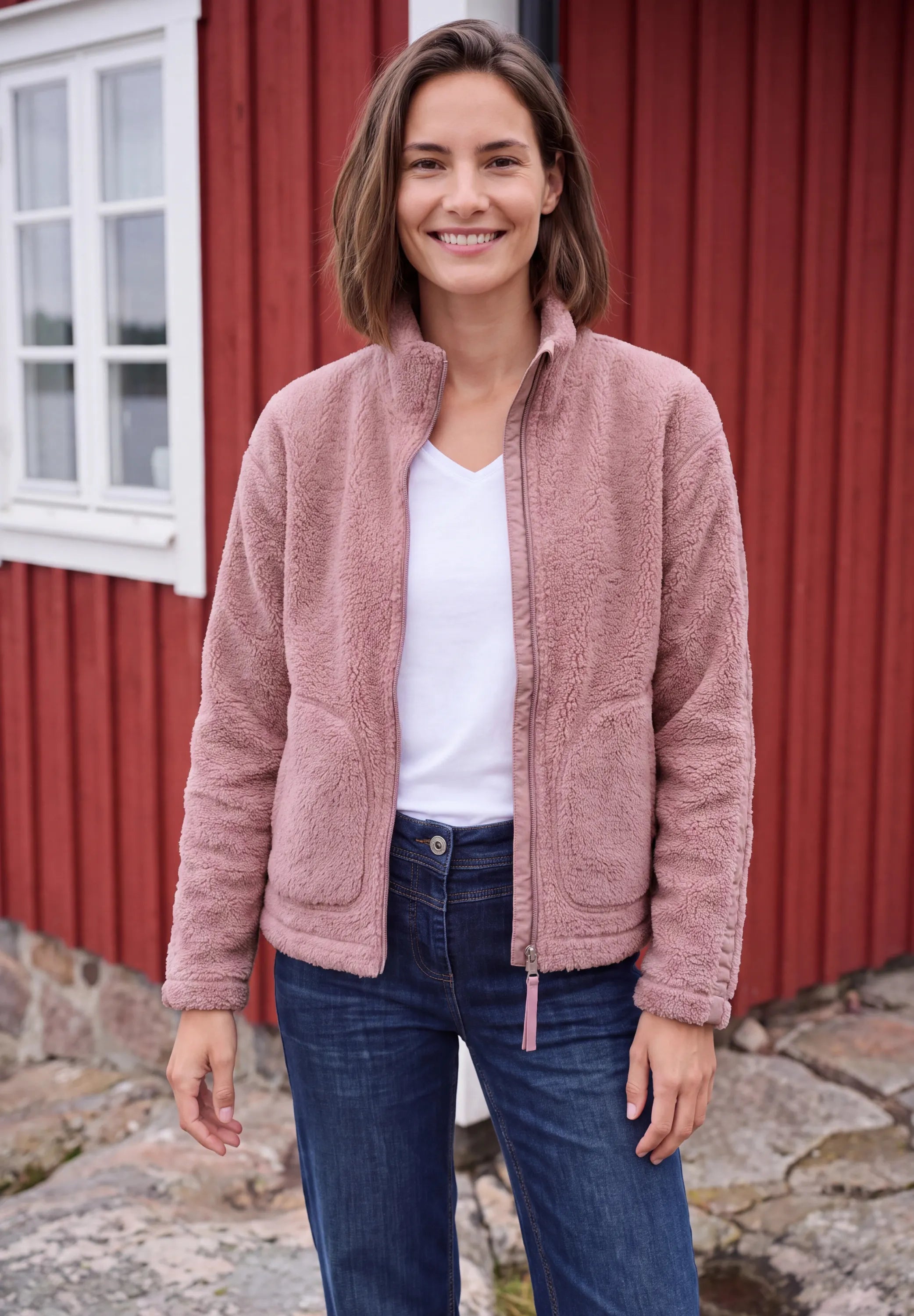 Fleecejacke mit Teddy-Optik