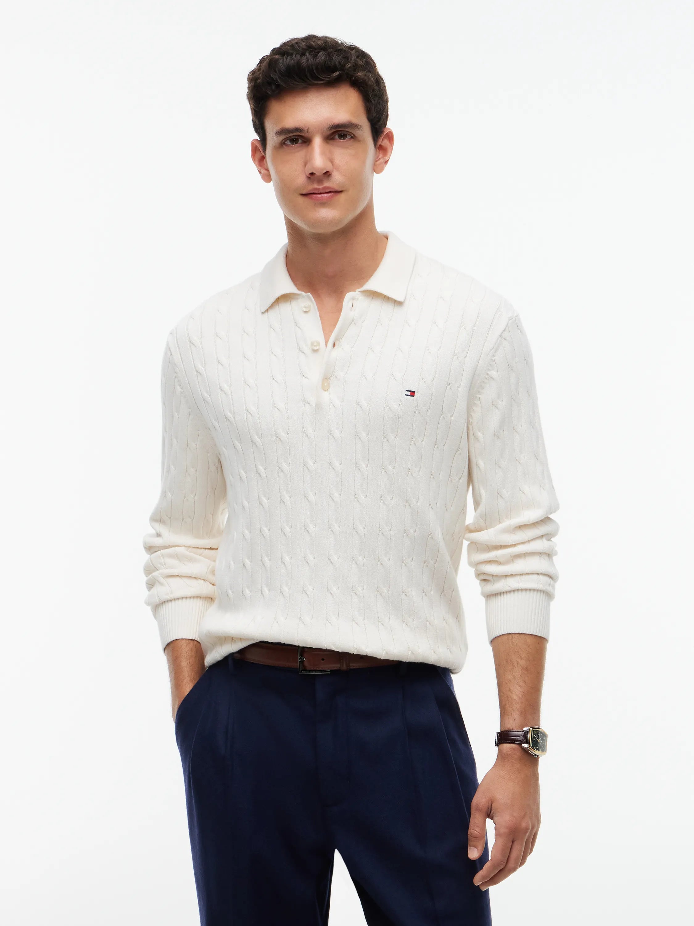Strickpullover CABLE LS POLO