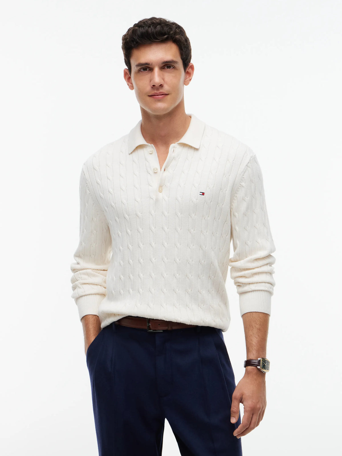Strickpullover CABLE LS POLO
