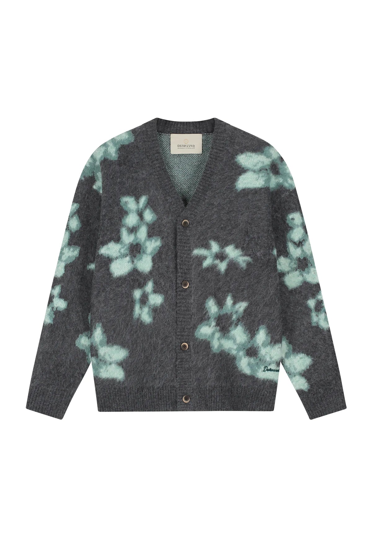 Strick-Cardigan floral gemustert