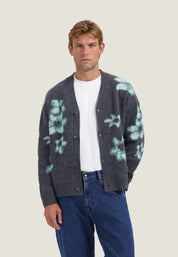 Strick-Cardigan floral gemustert