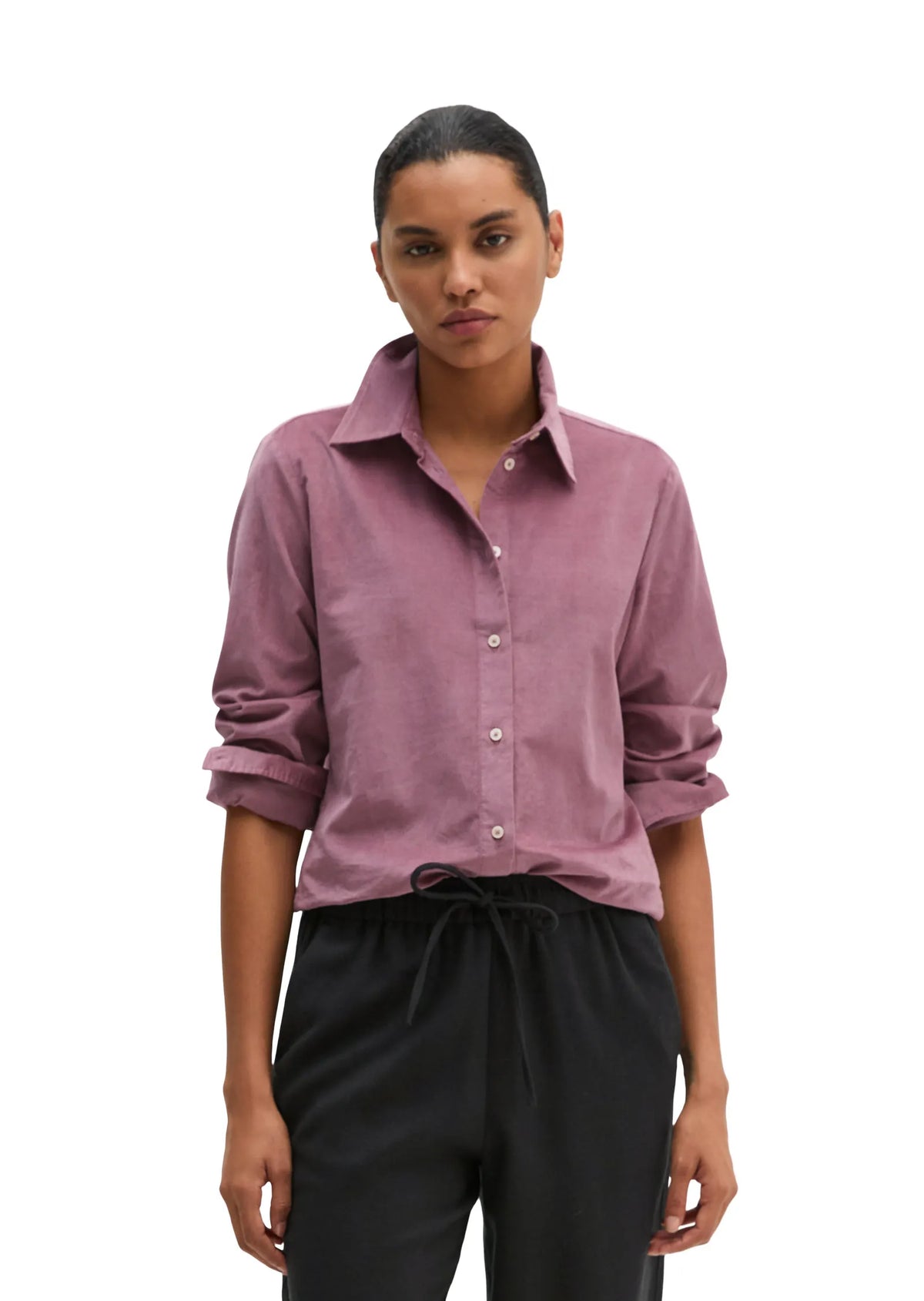Samtbluse Slim Fit