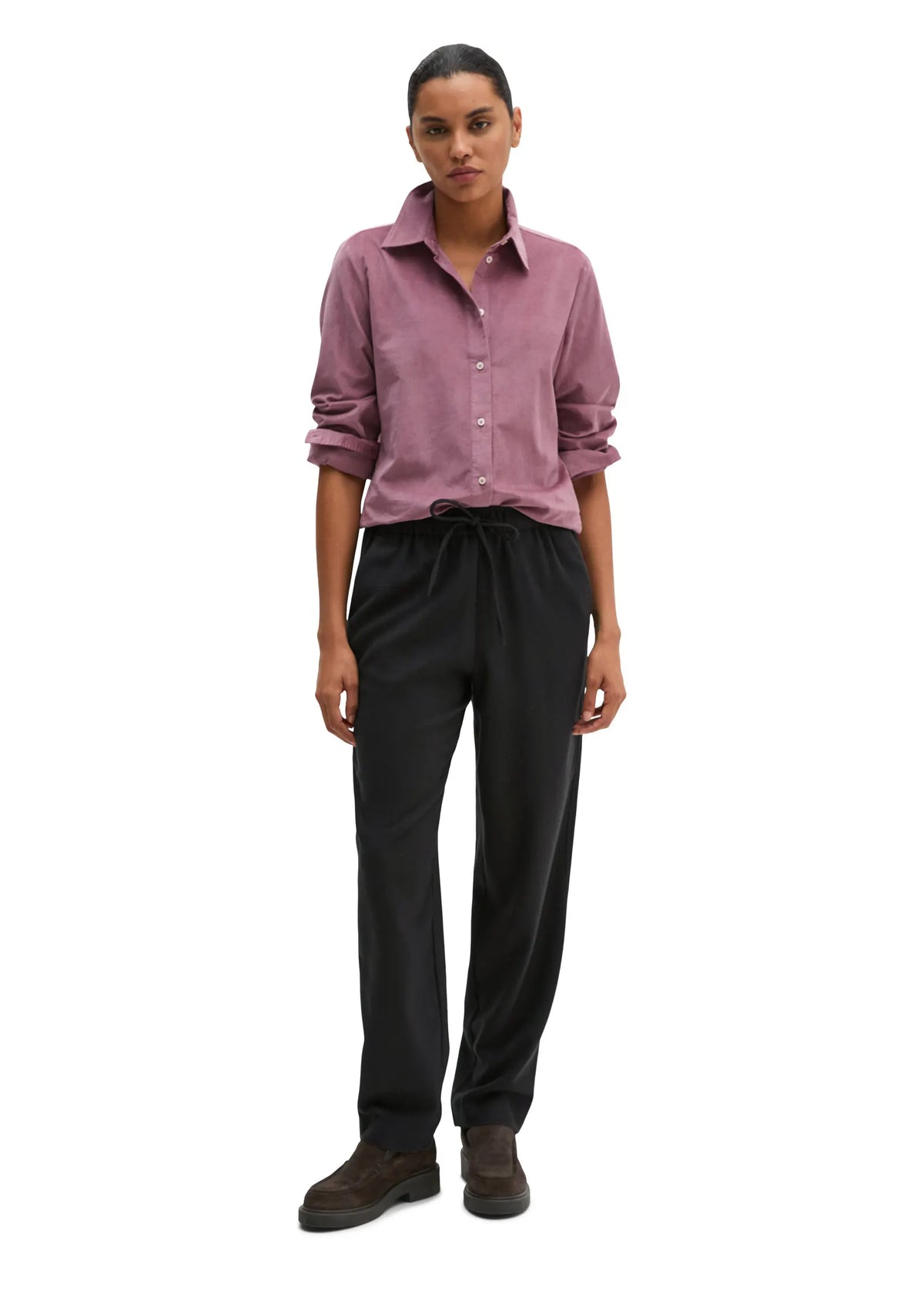 Samtbluse Slim Fit