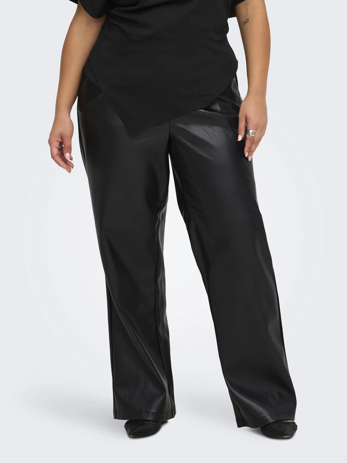 Hose CARLESA Straight Leg aus Kunstleder