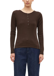 Langarmshirt mit Knopfleiste