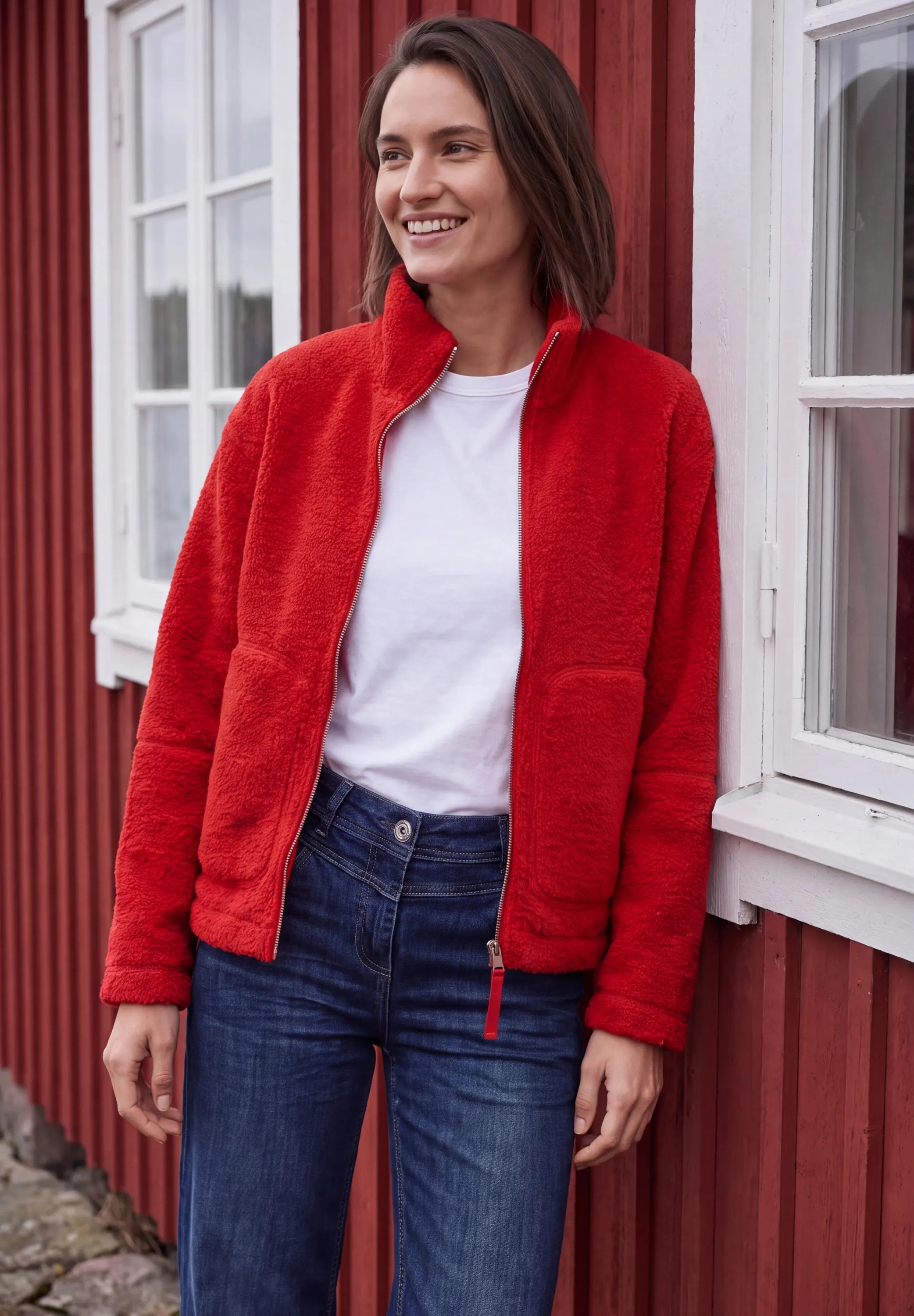 Fleecejacke mit Teddy-Optik