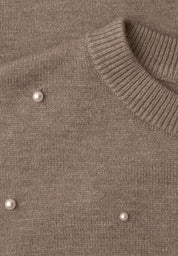 Strickshirt mit Perlen