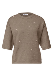 Strickshirt mit Perlen