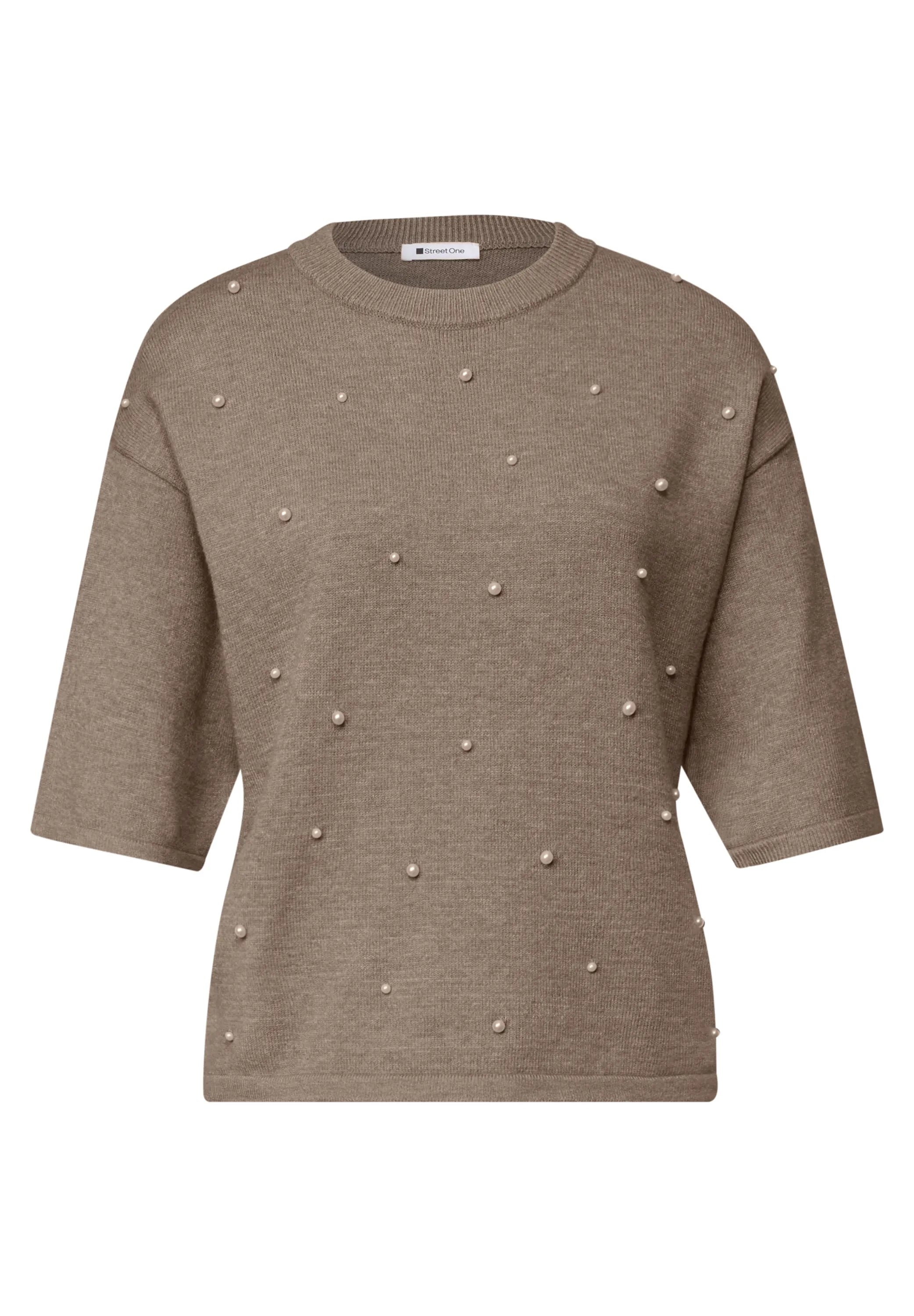 Strickshirt mit Perlen