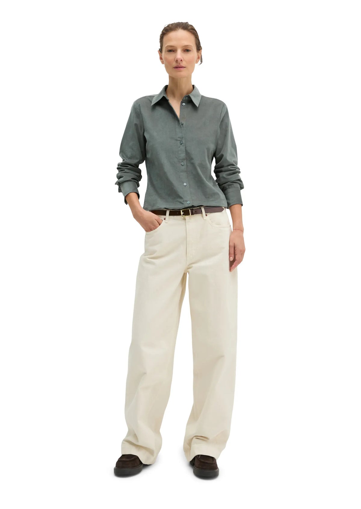 Samtbluse Slim Fit