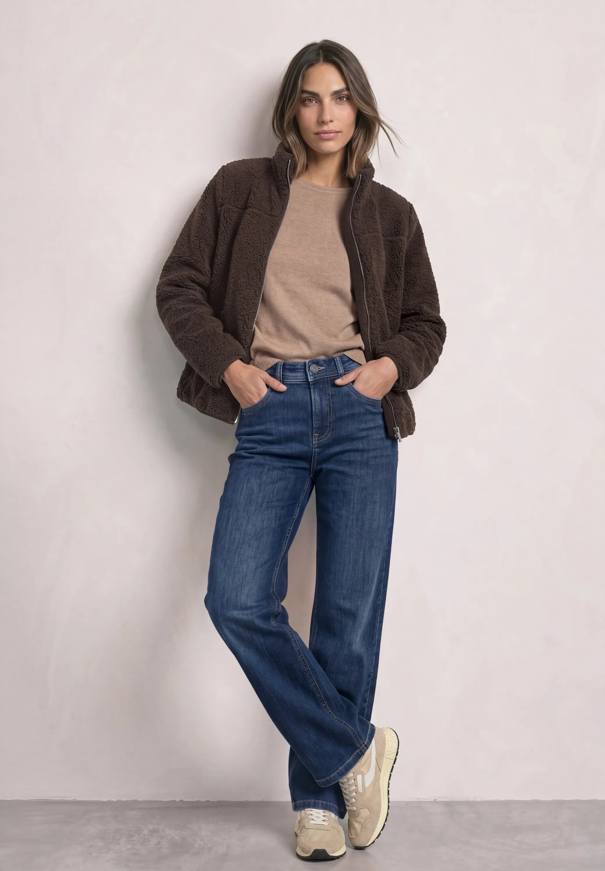 Teddy-Jacke mit Stehkragen