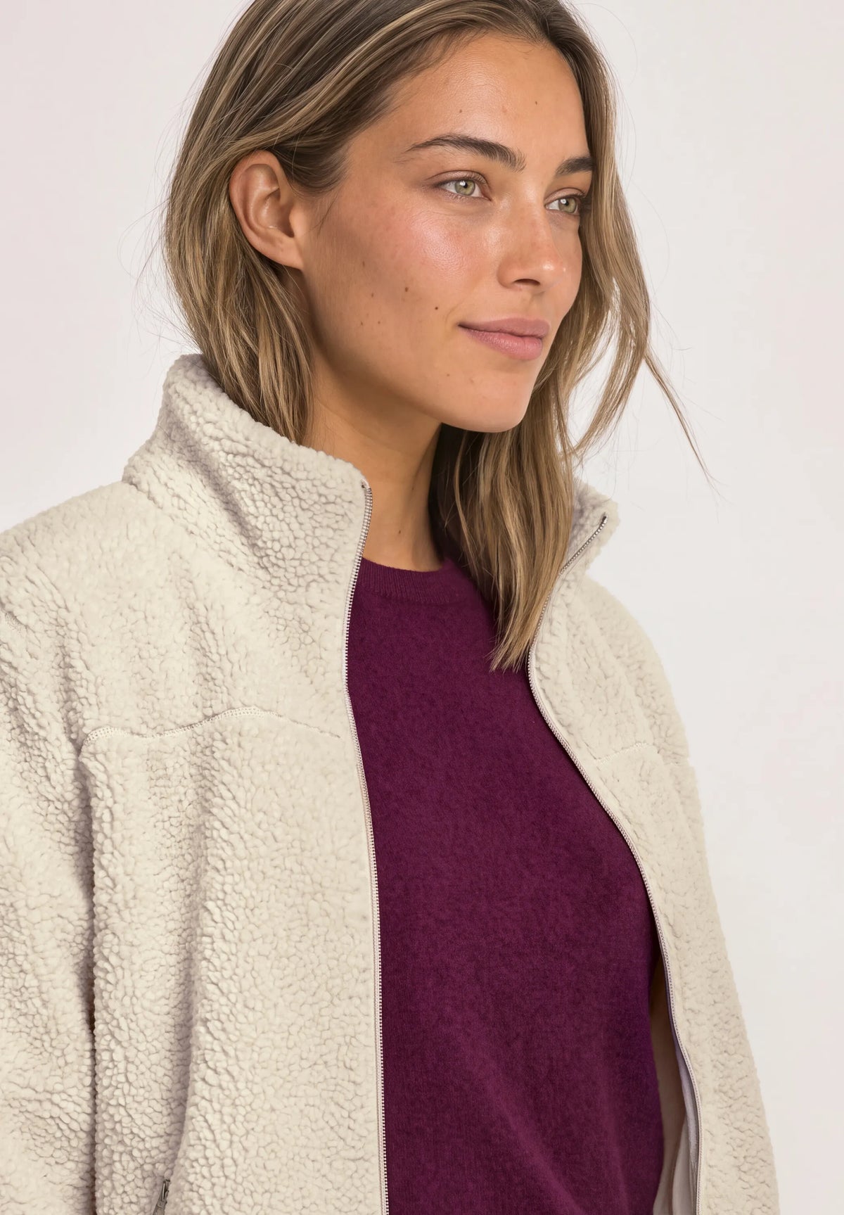 Teddy-Jacke mit Stehkragen