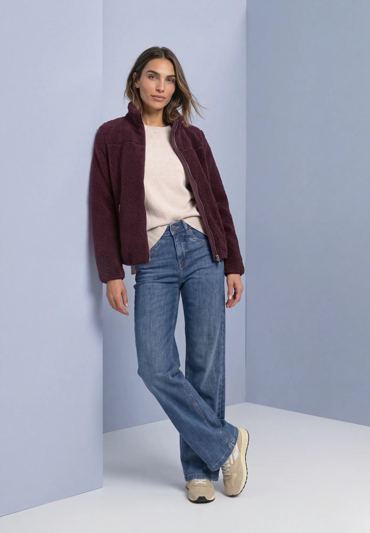 Teddy-Jacke mit Stehkragen