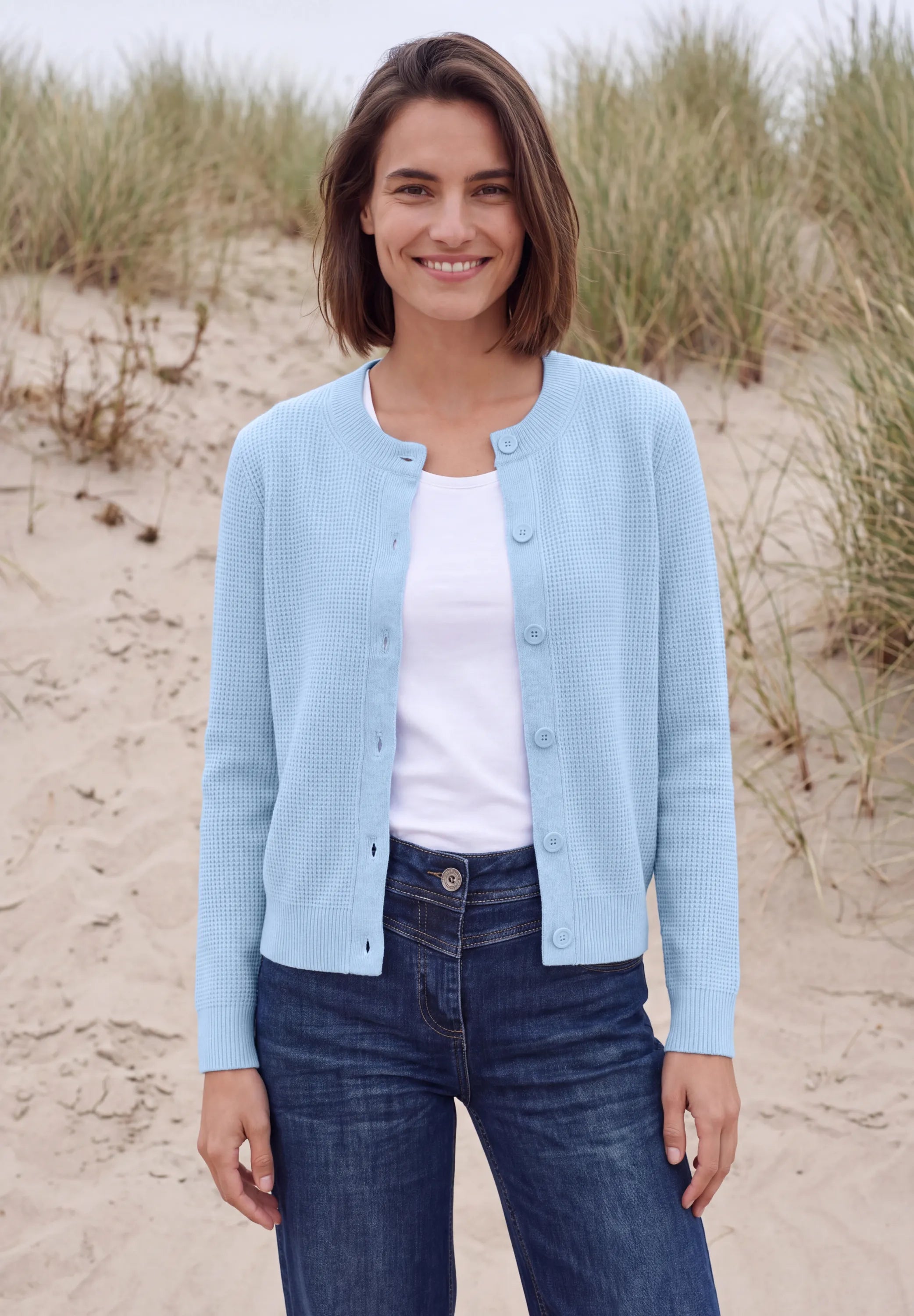 Strickcardigan aus Baumwollmix