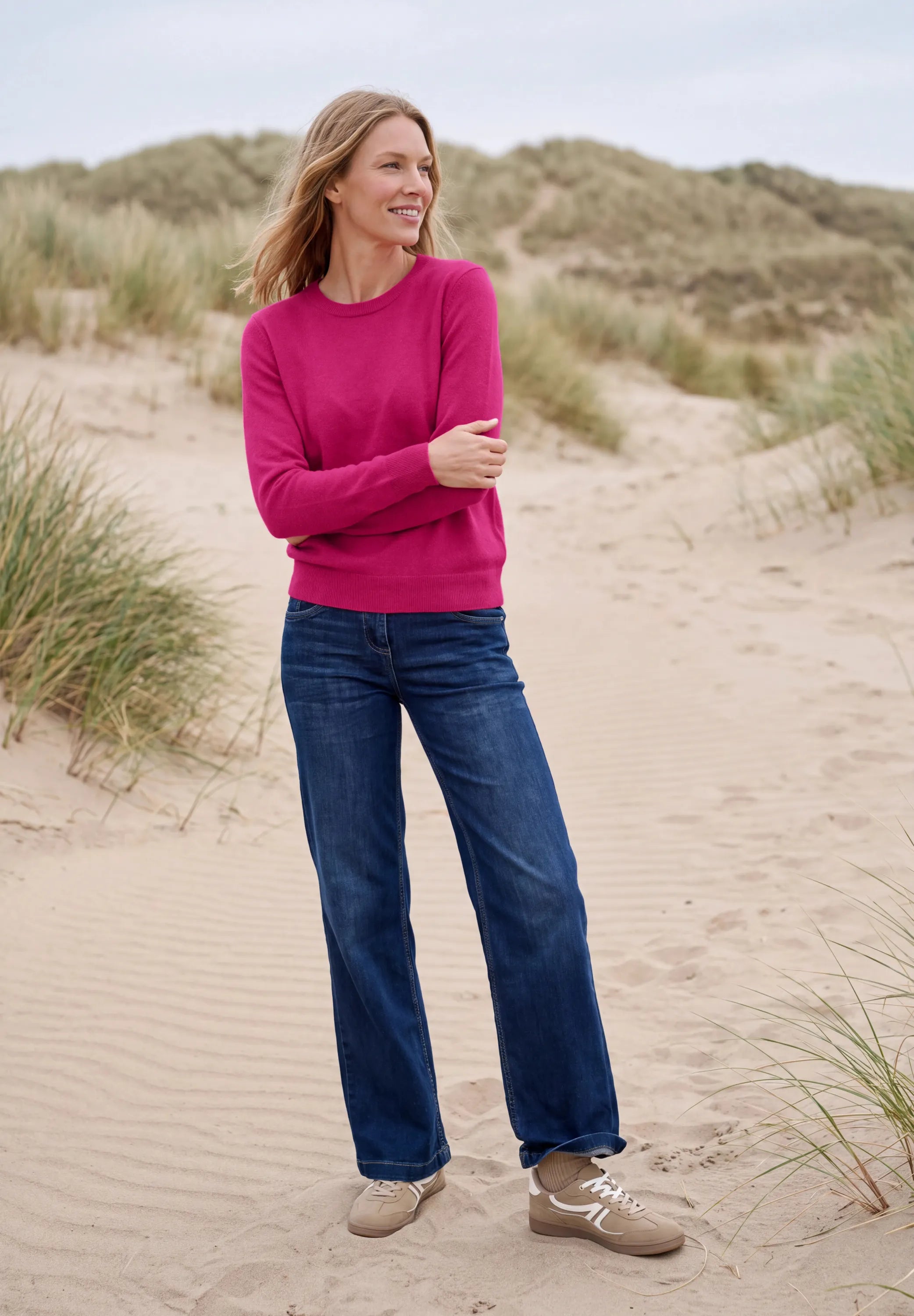 Strickpullover mit Rundhals