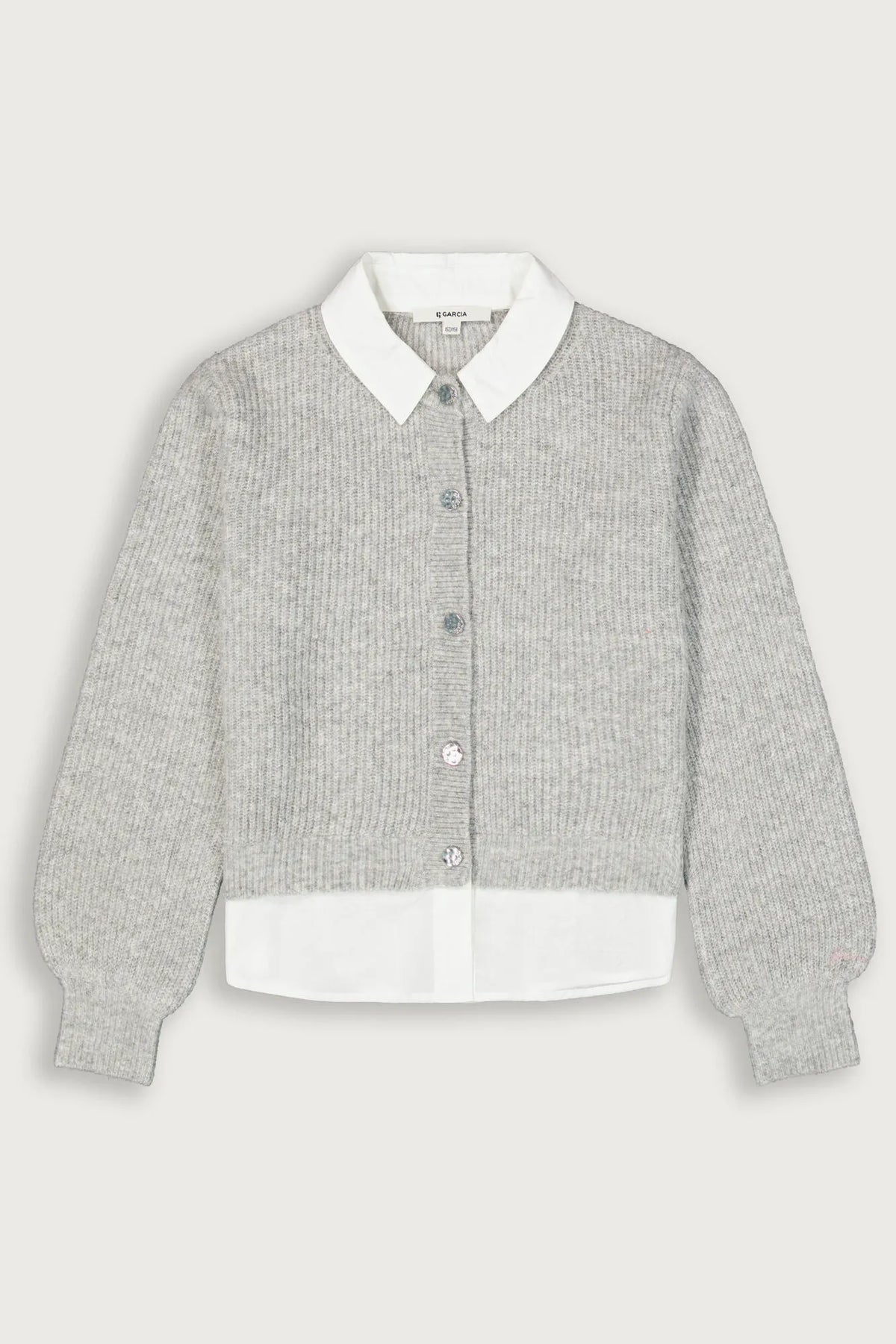 Strickjacke mit Hemdkragen