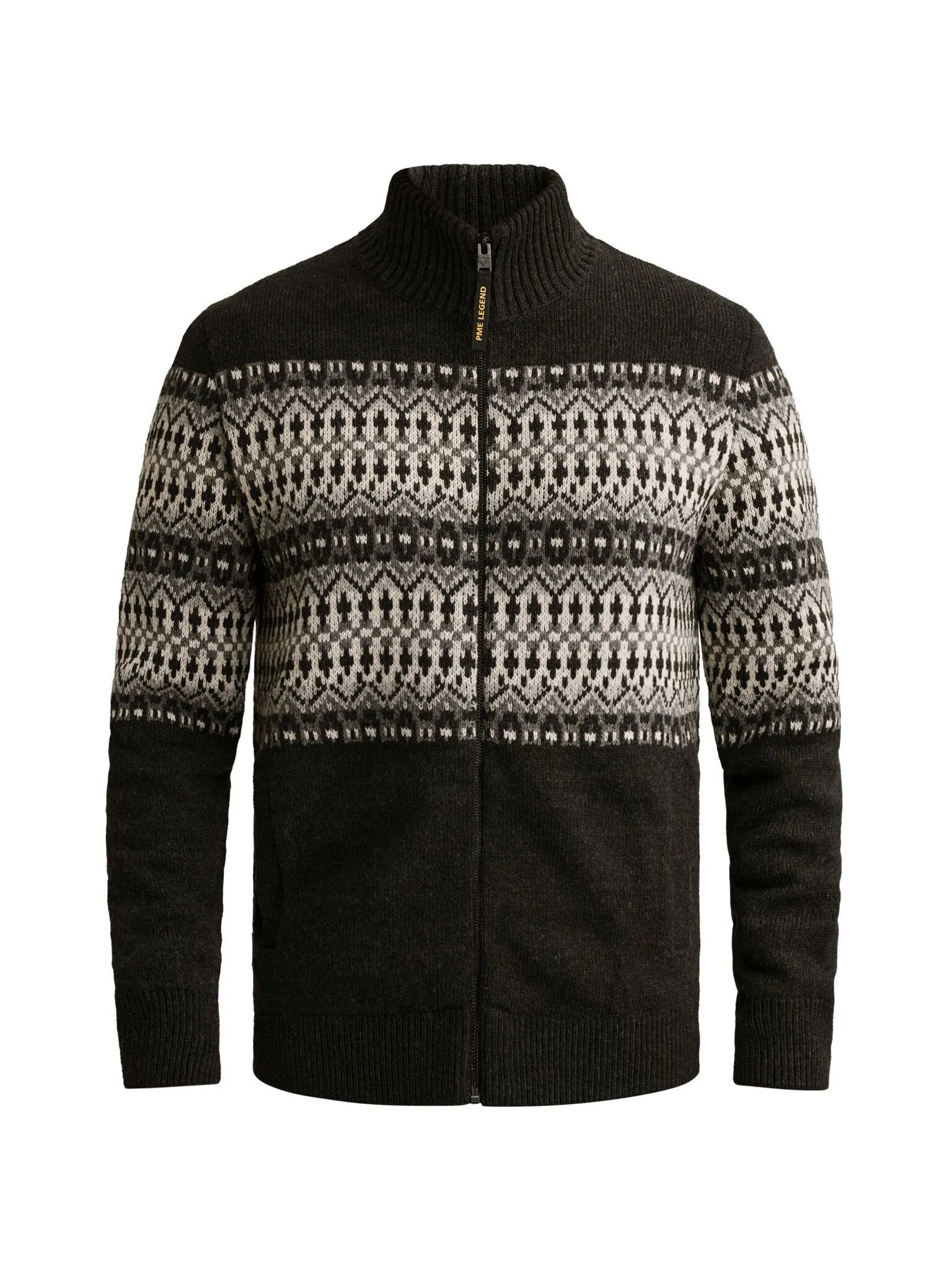 Strickjacke mit Stehkragen