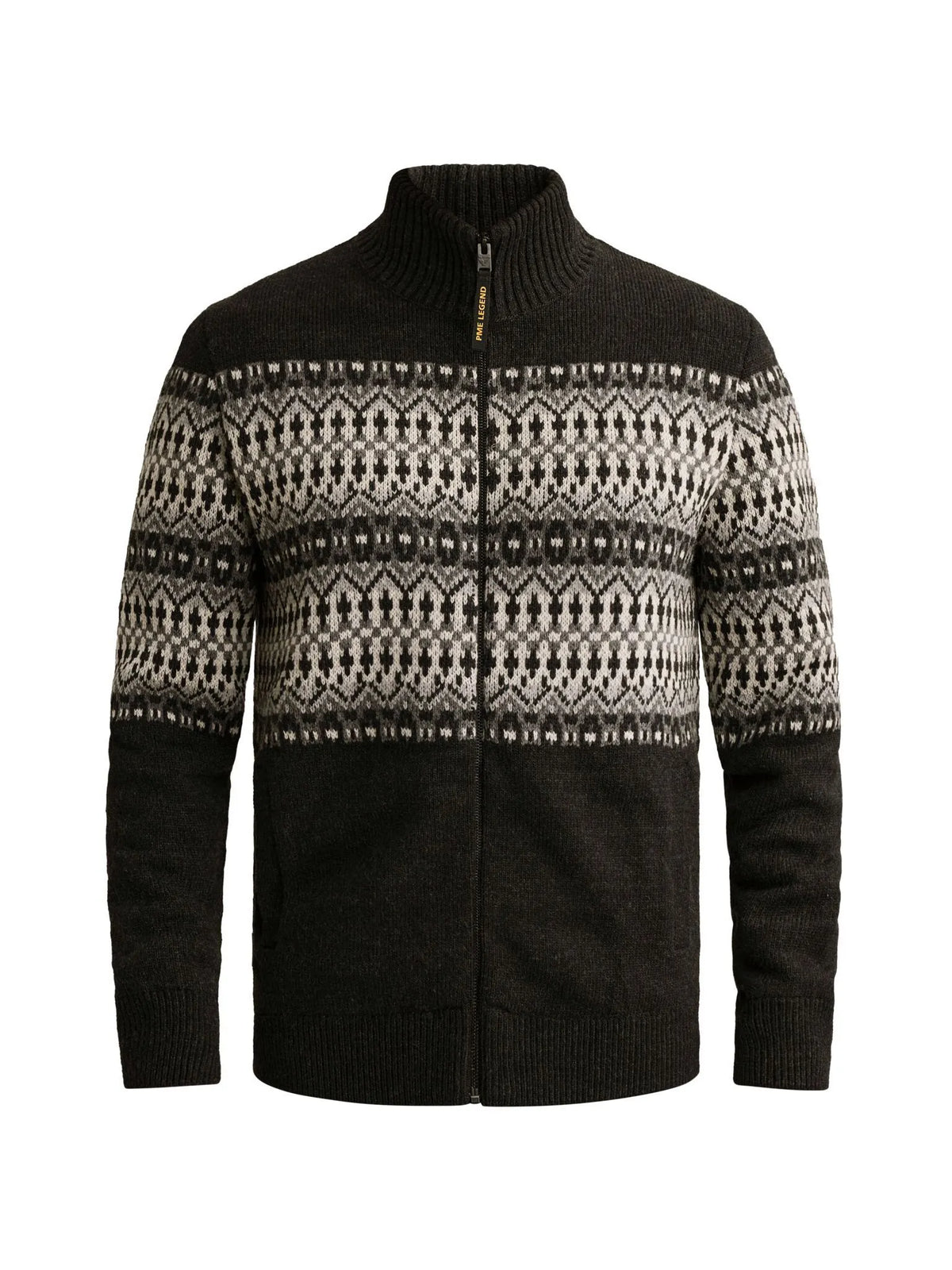 Strickjacke mit Stehkragen