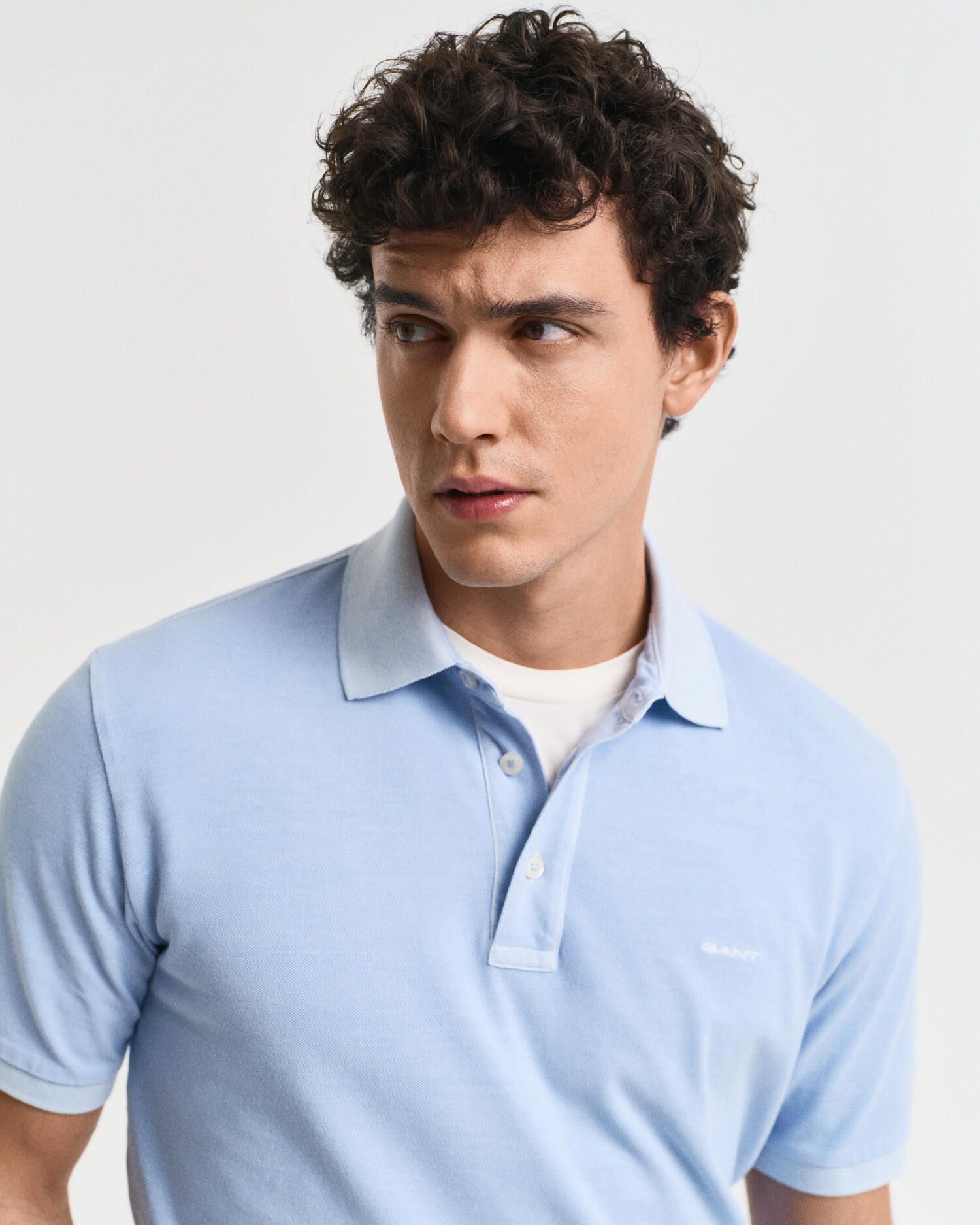 SUNFADED SS POLO, FRESH BLUE
