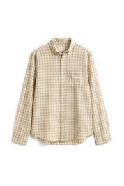 Gingham-Hemd Regular Fit aus Leinenmix