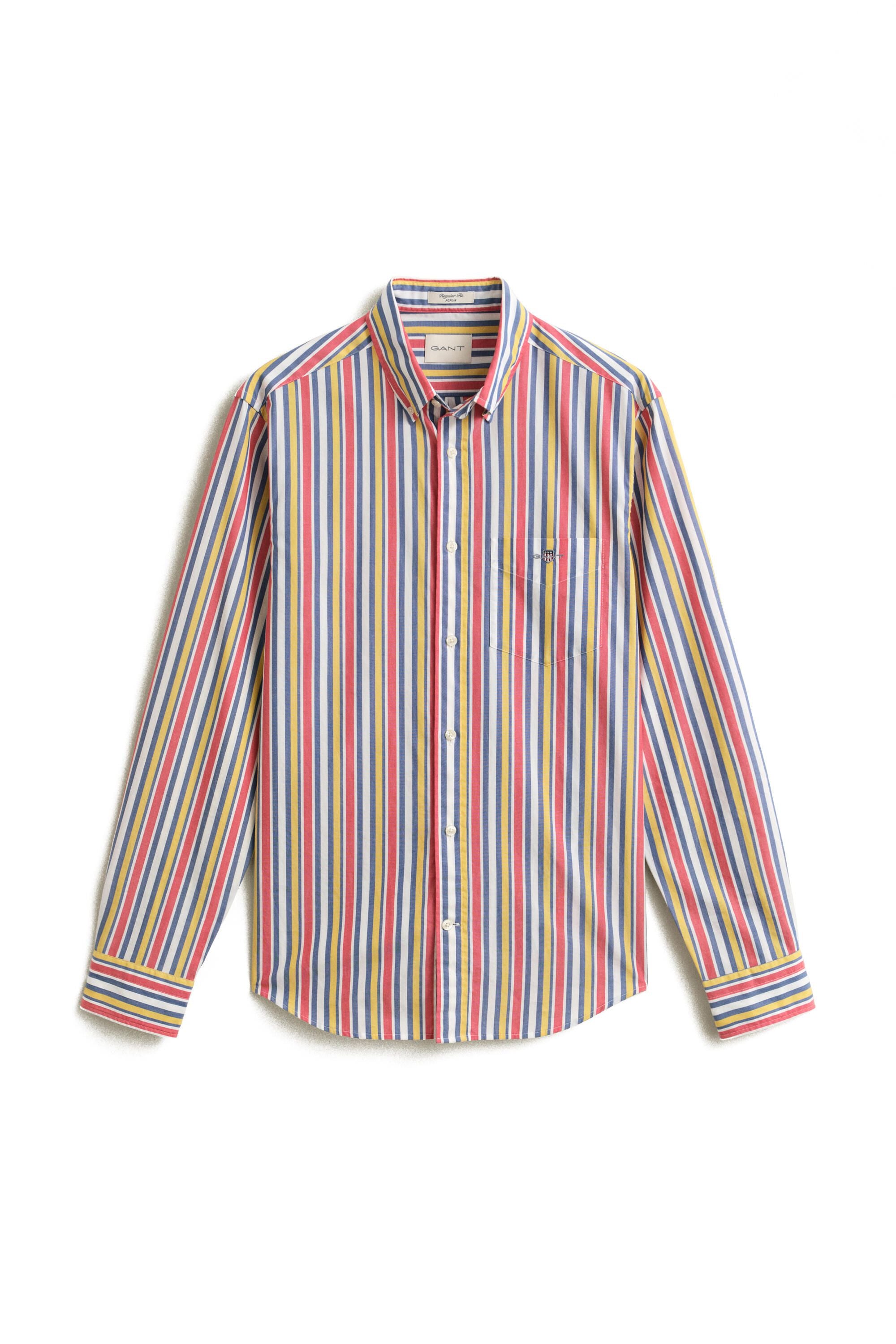 Poplin-Hemd gestreift Regular Fit