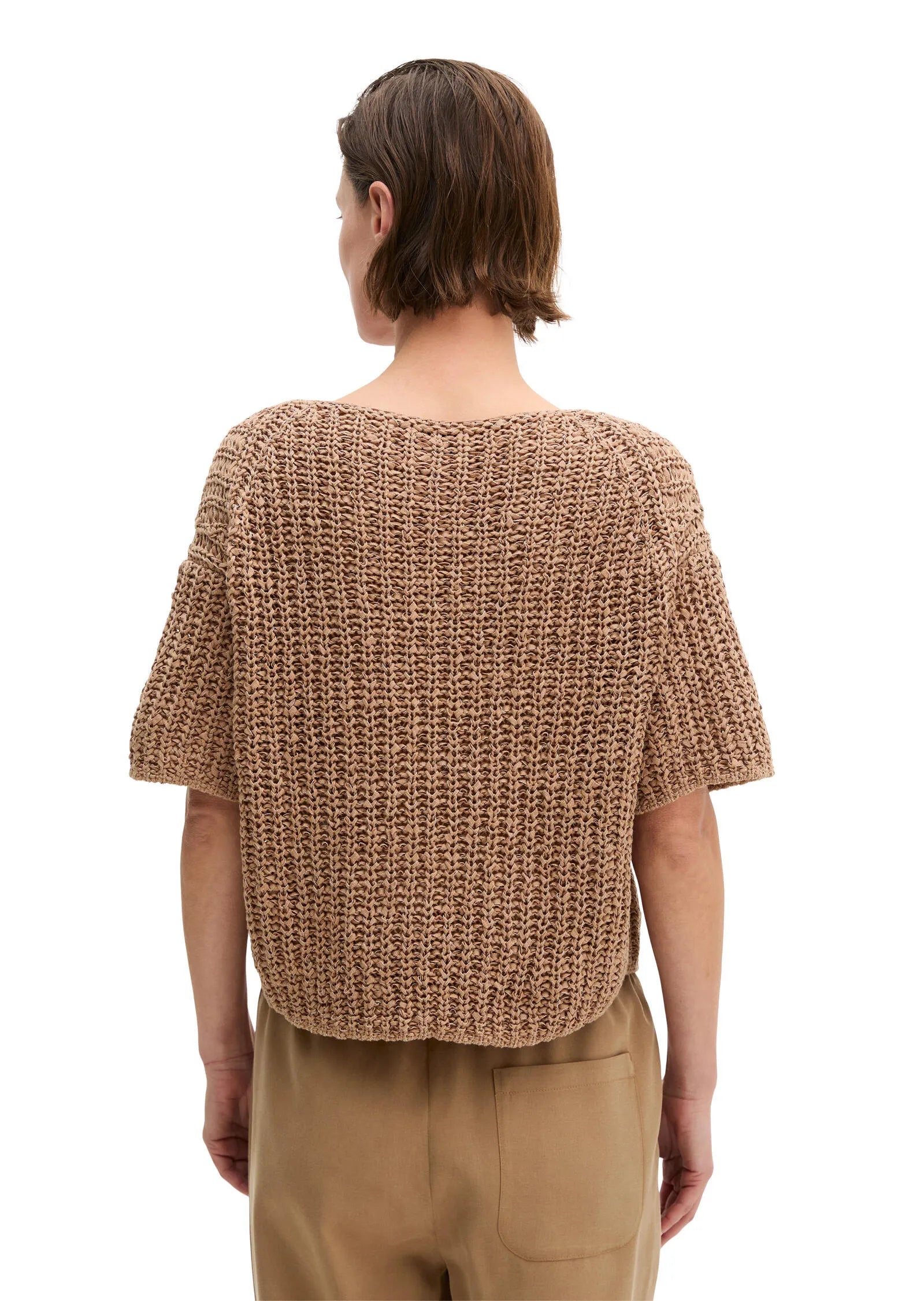 Strick-T-Shirt aus Baumwollmix