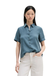 Kurzarm-Leinenbluse Regular Fit