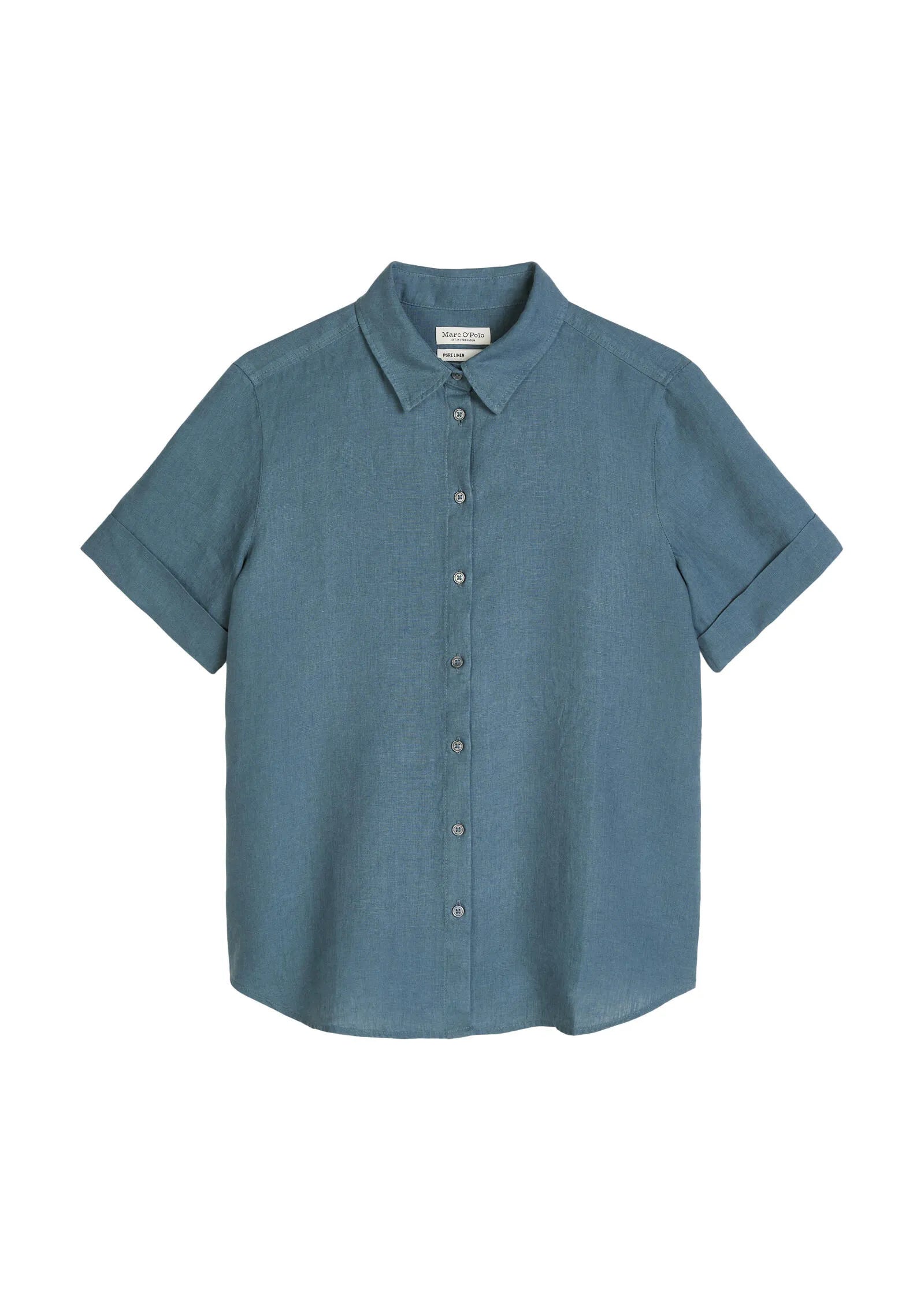 Kurzarm-Leinenbluse Regular Fit