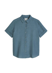 Kurzarm-Leinenbluse Regular Fit