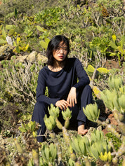 DAMEN Shirt langarm, dark lapis blue
