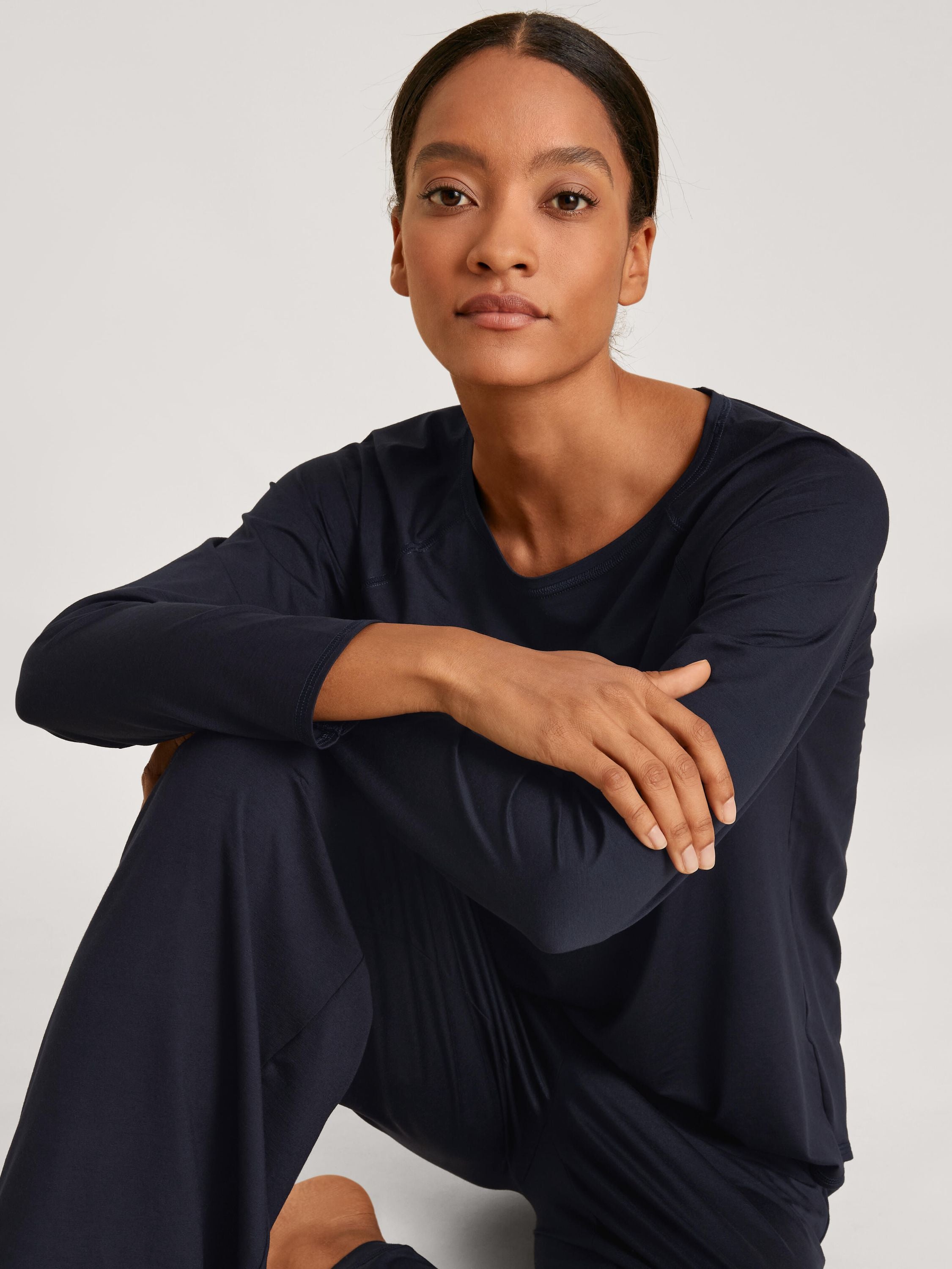 DAMEN Shirt langarm, dark lapis blue
