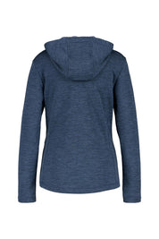 Fleecejacke meliert mit Kapuze
