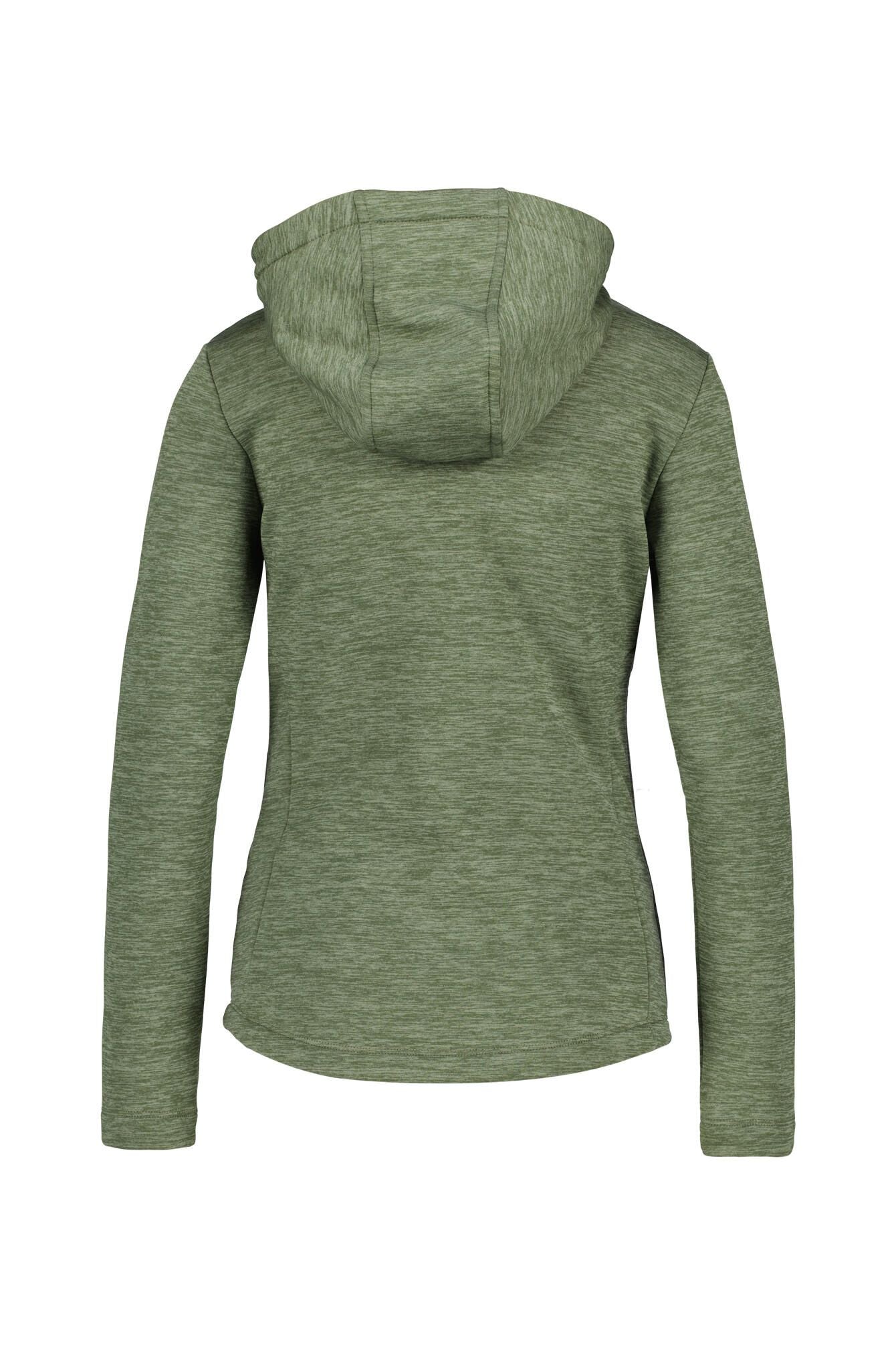 Fleecejacke meliert mit Kapuze