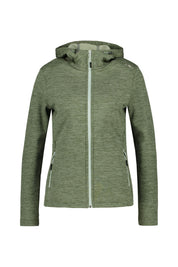 Fleecejacke meliert mit Kapuze