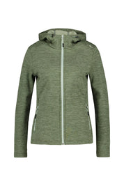 Fleecejacke meliert mit Kapuze