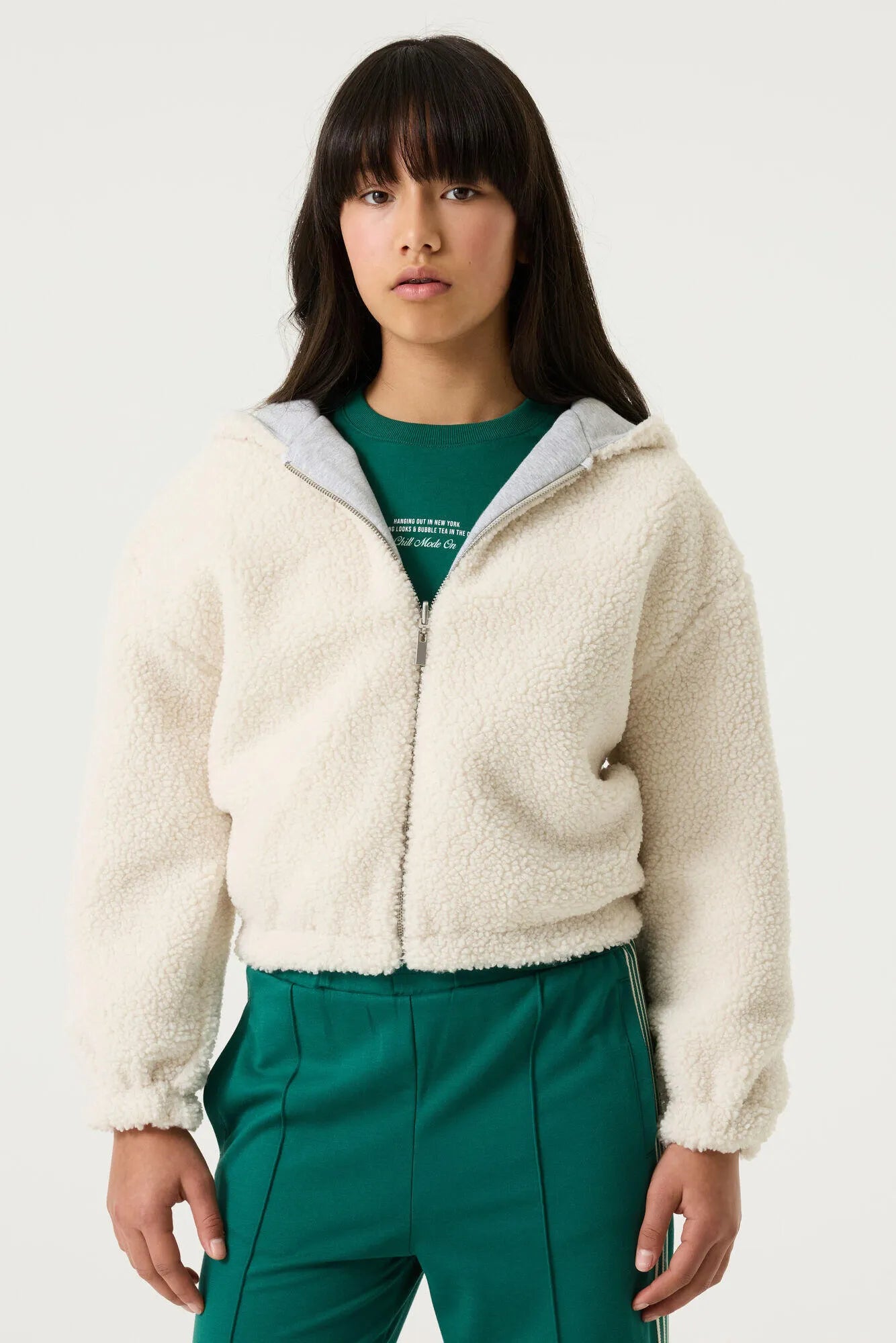 Teddy-Jacke mit Kapuze