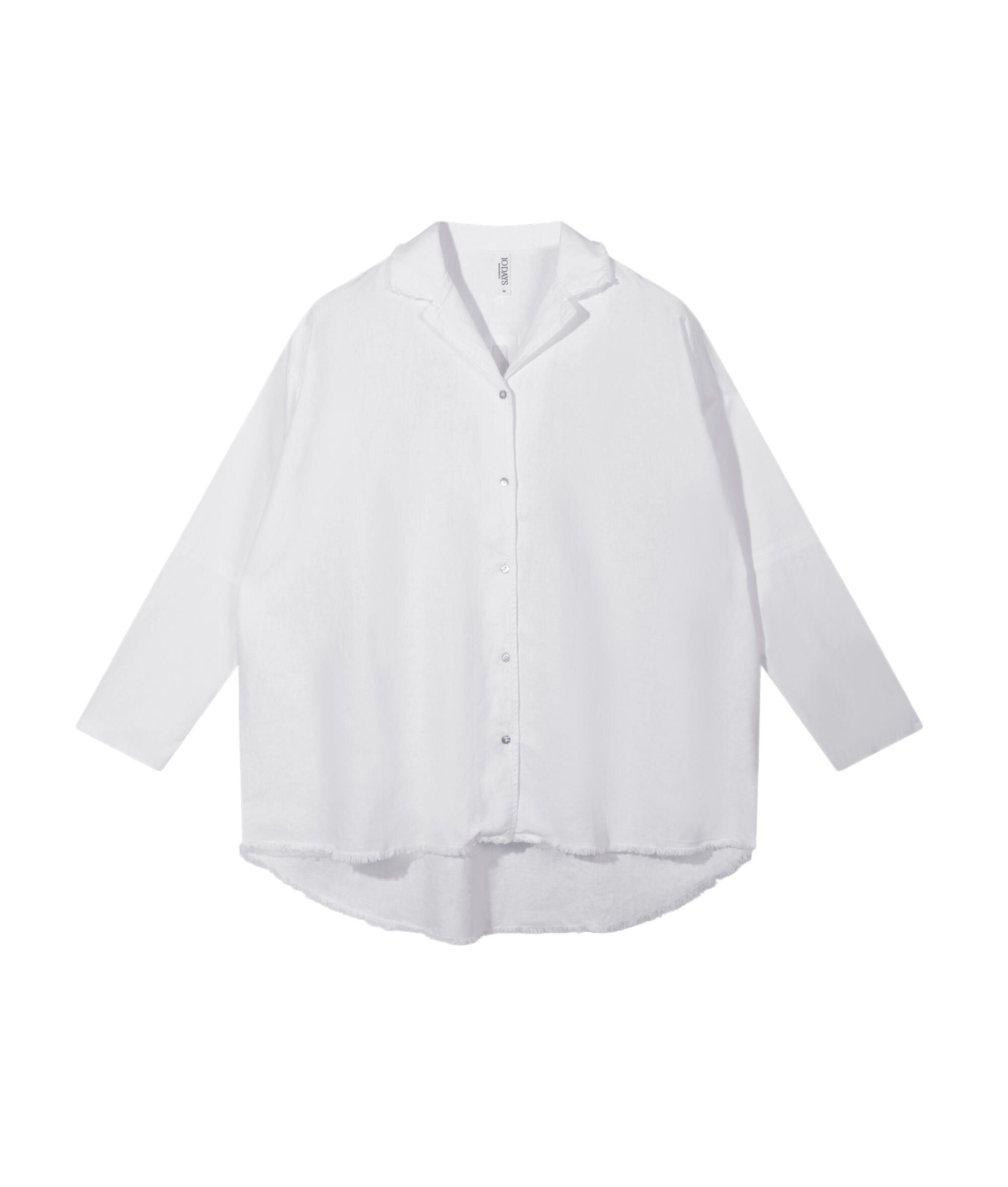 Bluse Oversized Fit aus Leinenmix